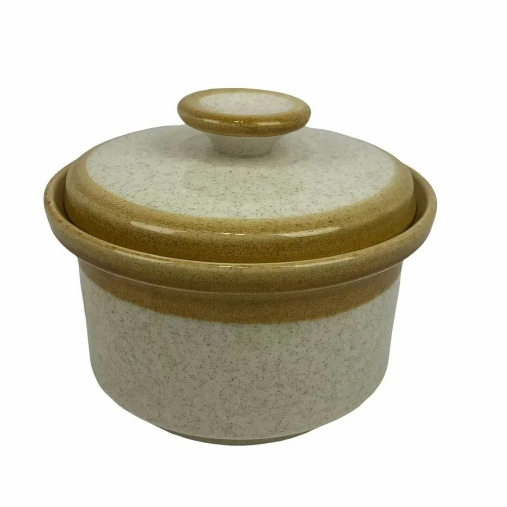 Mikasa Stone Manor Mini Casserole Dish w/ Lid Speckled Oven to Table MCM 12‎ oz